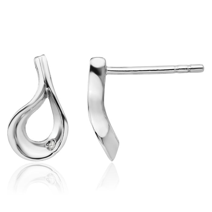 925 Sterling Silver Diamond Drop Dangle Earrings