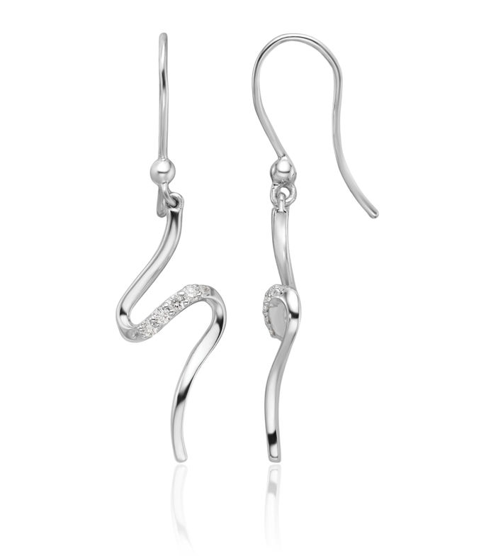 925 Sterling Silver Diamond Drop Dangle Earrings