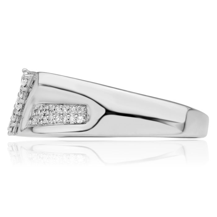 925 Sterling Silver Diamond Mens Ring