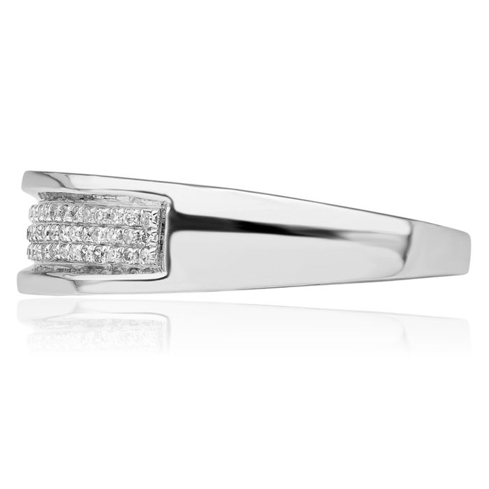 925 Sterling Silver Diamond Mens Ring