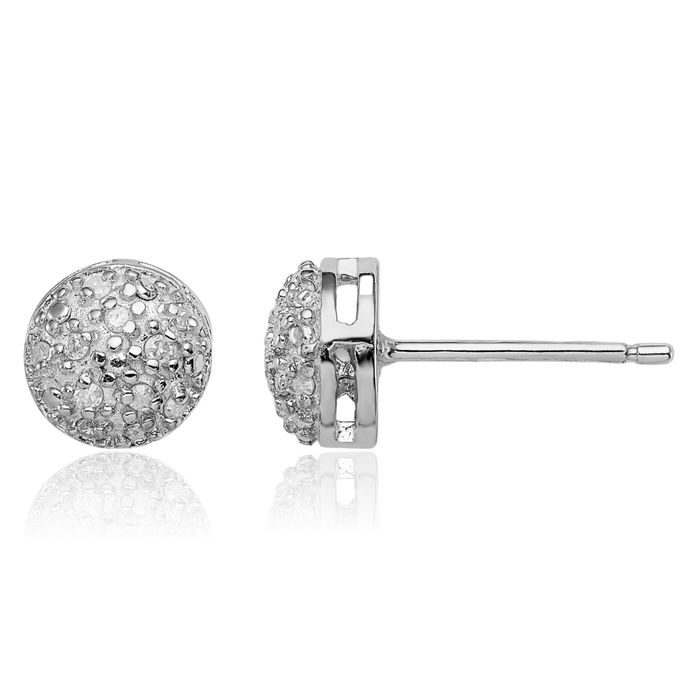 925 Sterling Silver Diamond Stud Earrings
