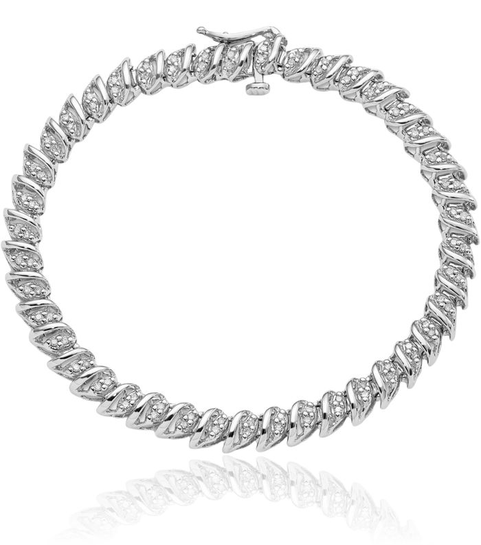 925 Sterling Silver Diamond Tennis Bracelet