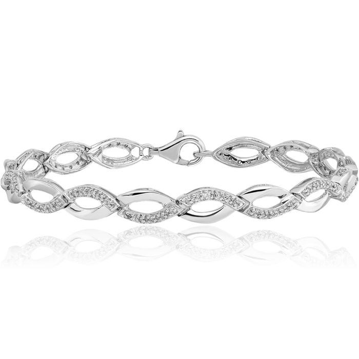 925 Sterling Silver Diamond Tennis Bracelet