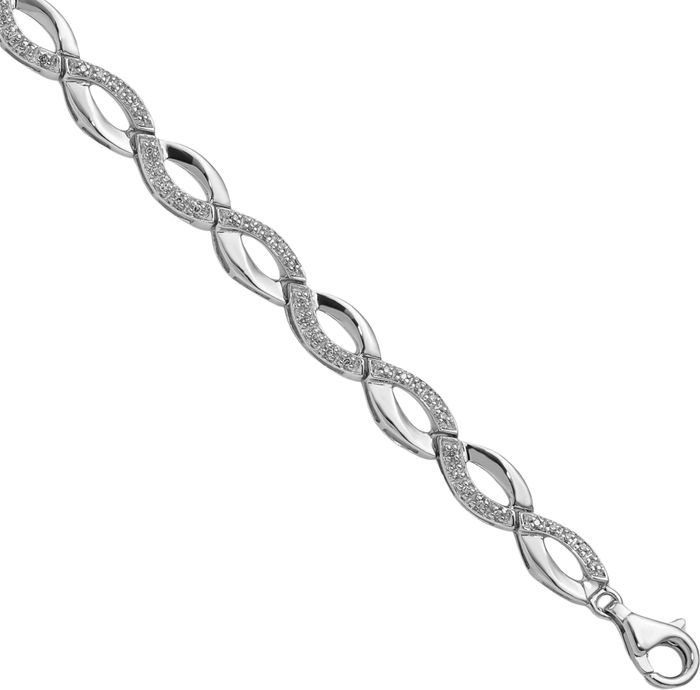 925 Sterling Silver Diamond Tennis Bracelet