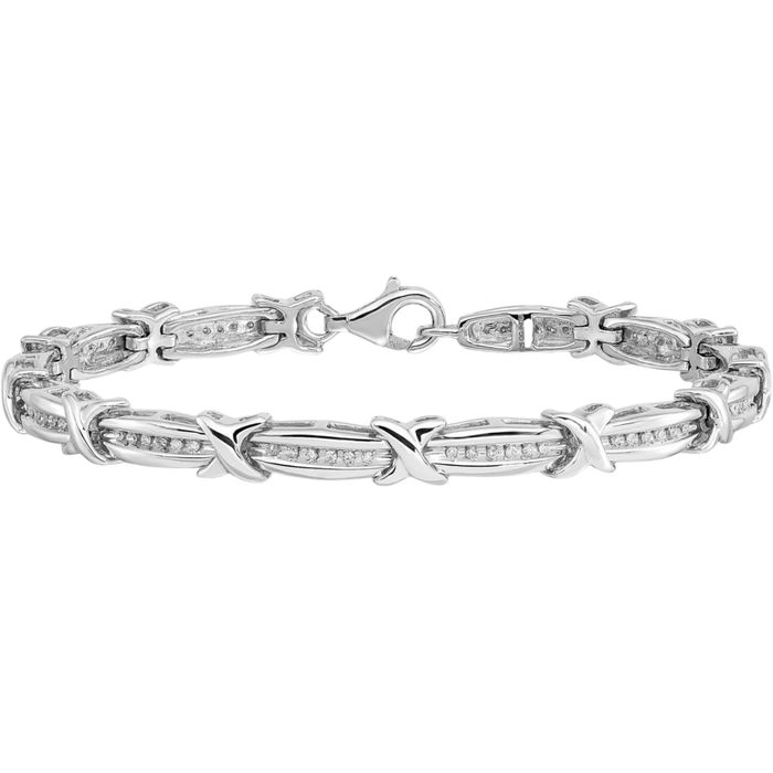 925 Sterling Silver Diamond Tennis Bracelet