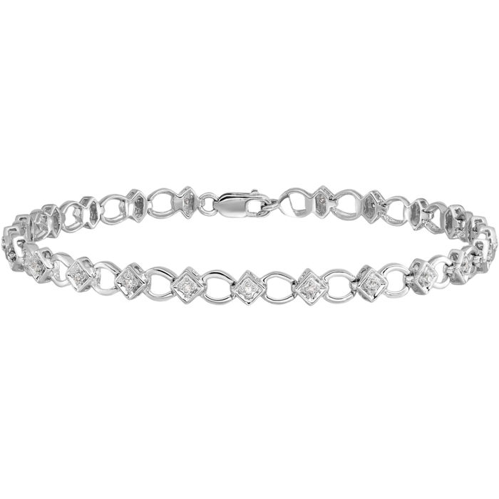 925 Sterling Silver Diamond Tennis Bracelet