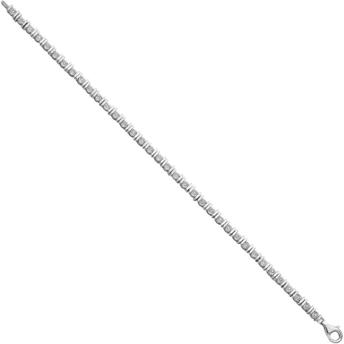 925 Sterling Silver Diamond Tennis Bracelet