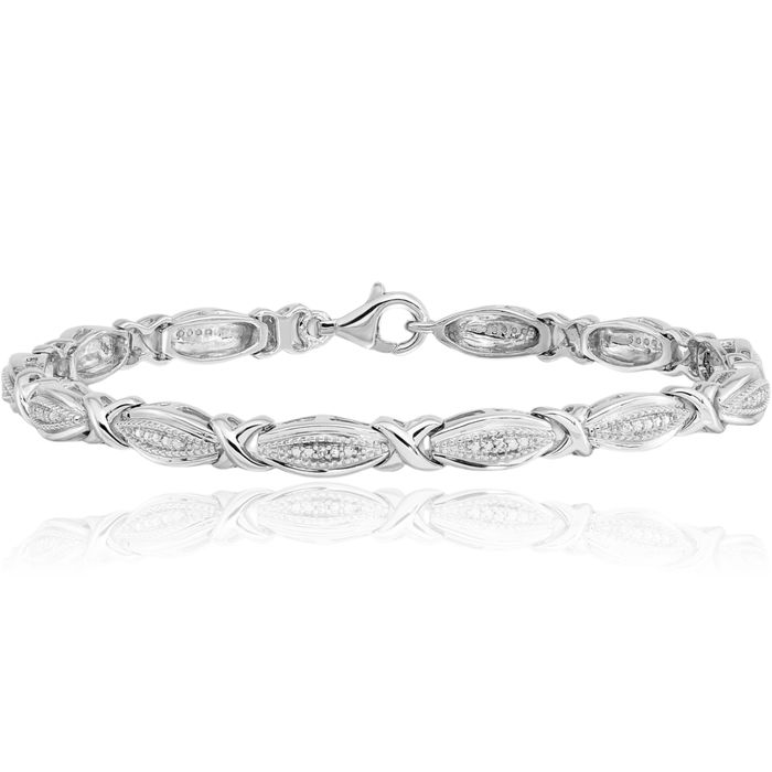 925 Sterling Silver Diamond Tennis Bracelet