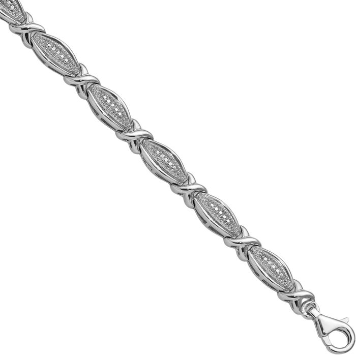 925 Sterling Silver Diamond Tennis Bracelet