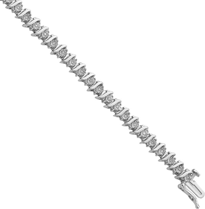 925 Sterling Silver Diamond Tennis Bracelet