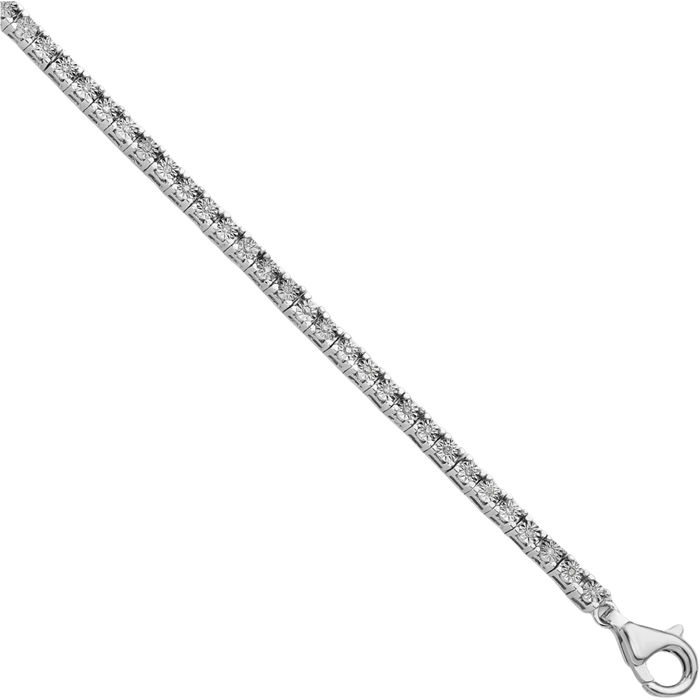 925 Sterling Silver Diamond Tennis Bracelet