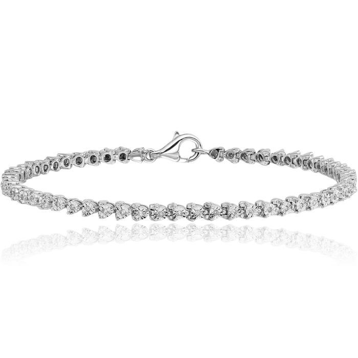 925 Sterling Silver Diamond Tennis Bracelet