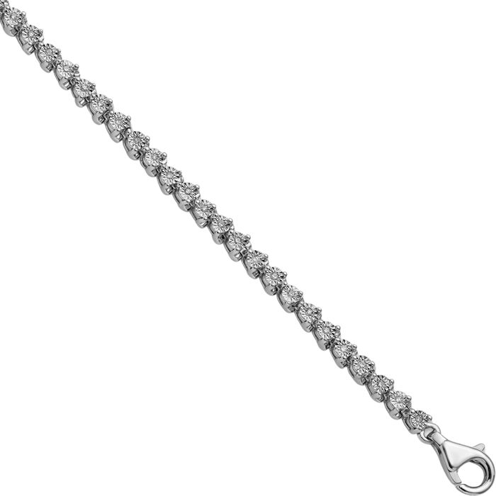 925 Sterling Silver Diamond Tennis Bracelet