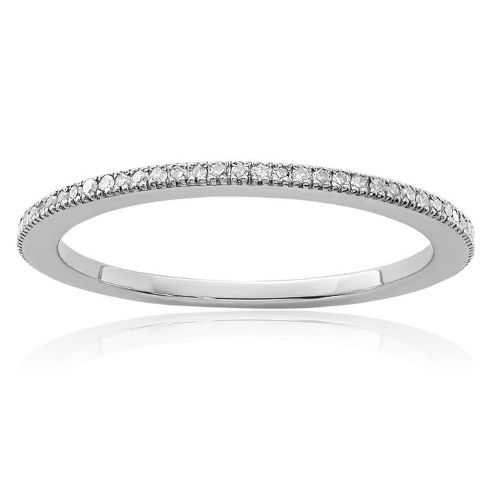 925 Sterling Silver Diamond Wedding Band Ring