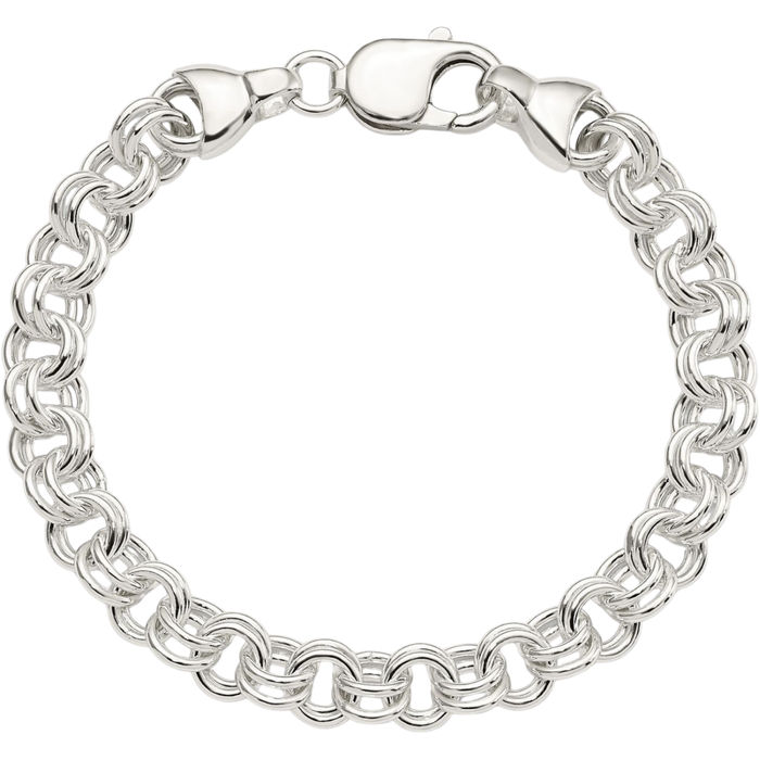 925 Sterling Silver Double Link Chain Bracelet