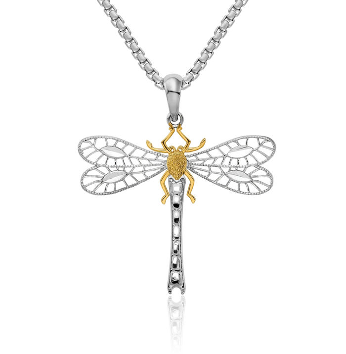 925 Sterling Silver Dragonfly Necklace Chain Pendant Charm