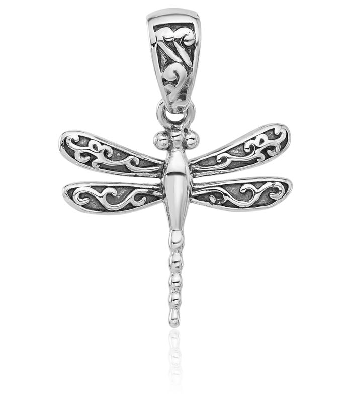 925 Sterling Silver Vintage Dragonfly Necklace Chain Pendant Charm