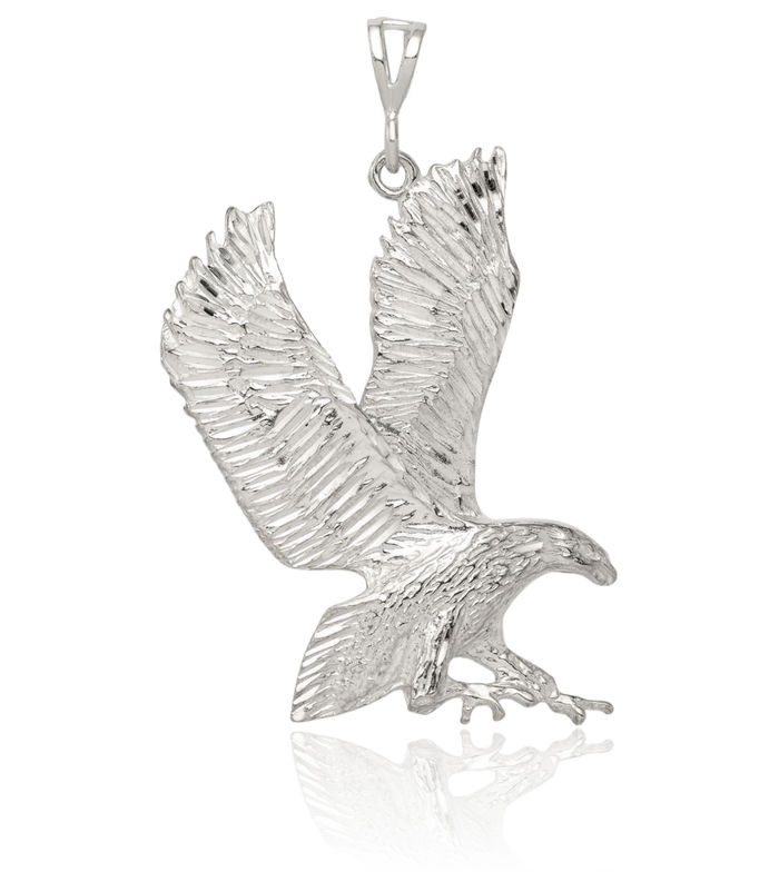 925 Sterling Silver Eagle Symbol of Strength Freedom Hawk Bird Necklace Chain Pendant Charm