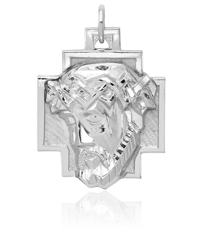 925 Sterling Silver Ecce Homo Jesus Christ Head Medal Necklace Religious Chain Pendant Christian Faith Charm