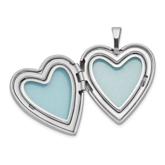 925 Sterling Silver Butterflies Heart Personalized Photo Locket Necklace Picture Pendant Charm Set