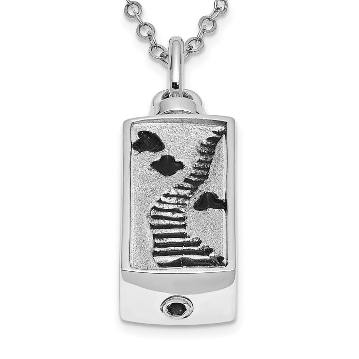 925 Sterling Silver Stairway to Heaven Ash Holder Chain Urn Necklace for Ashes Cremation Jewelry