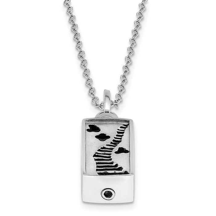 925 Sterling Silver Stairway to Heaven Ash Holder Chain Urn Necklace for Ashes Cremation Jewelry