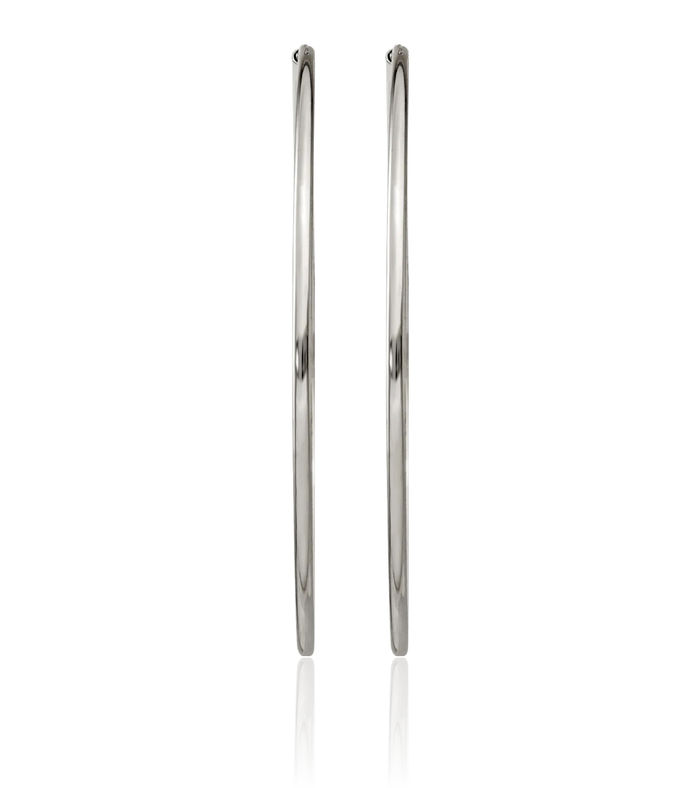 925 Sterling Silver Endless Round Large Hoop Earrings