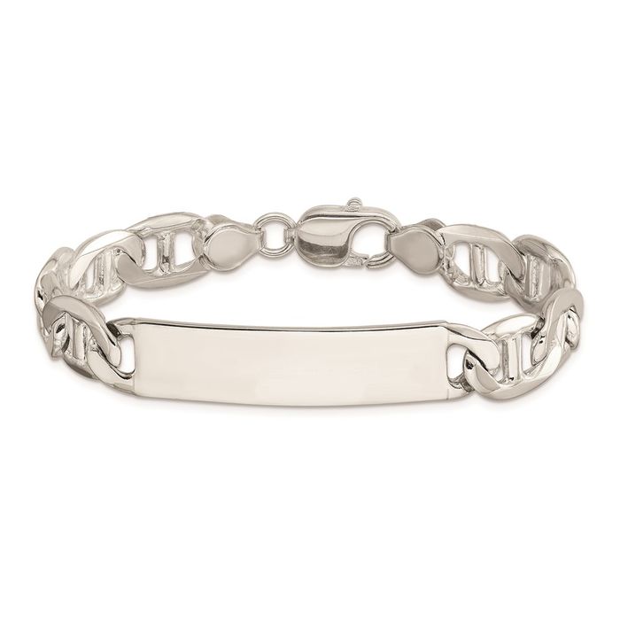 925 Sterling Silver Engraveable Mariner Link ID Bracelet - Picture 9 of 16