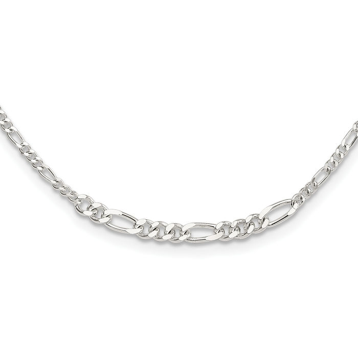 925 Sterling Silver Figaro Link Chain Necklace