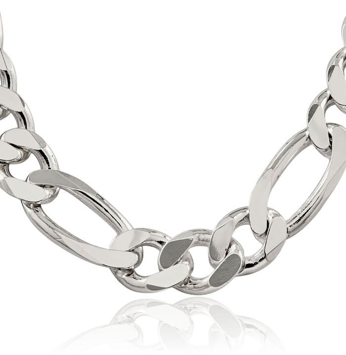 925 Sterling Silver Figaro Link Chain Necklace