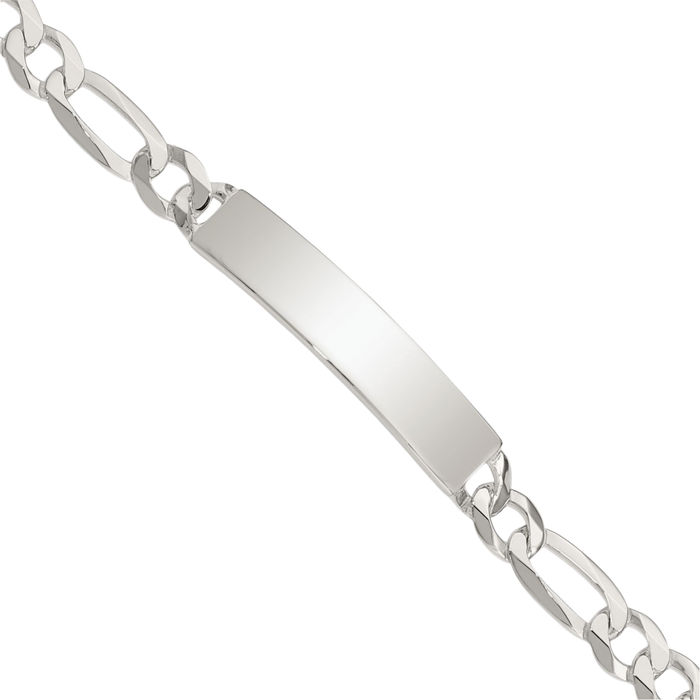 925 Sterling Silver Figaro Link Name Bar Identification ID Bracelet