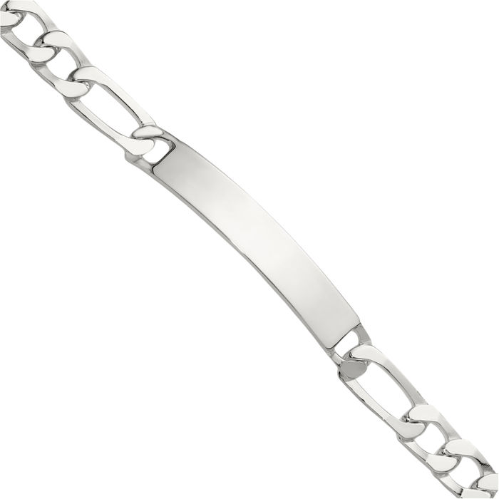 925 Sterling Silver Figaro Link Name Bar Identification ID Bracelet