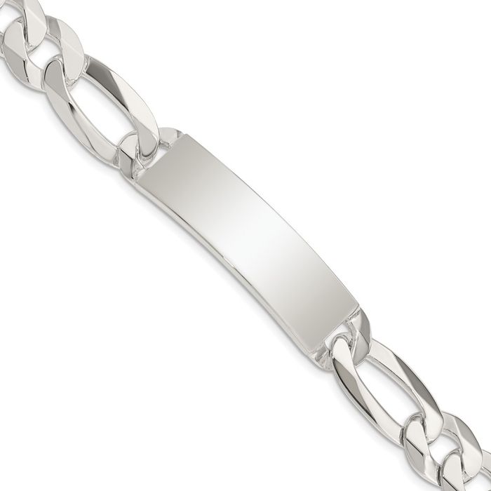 925 Sterling Silver Figaro Link Name Bar Identification ID Bracelet