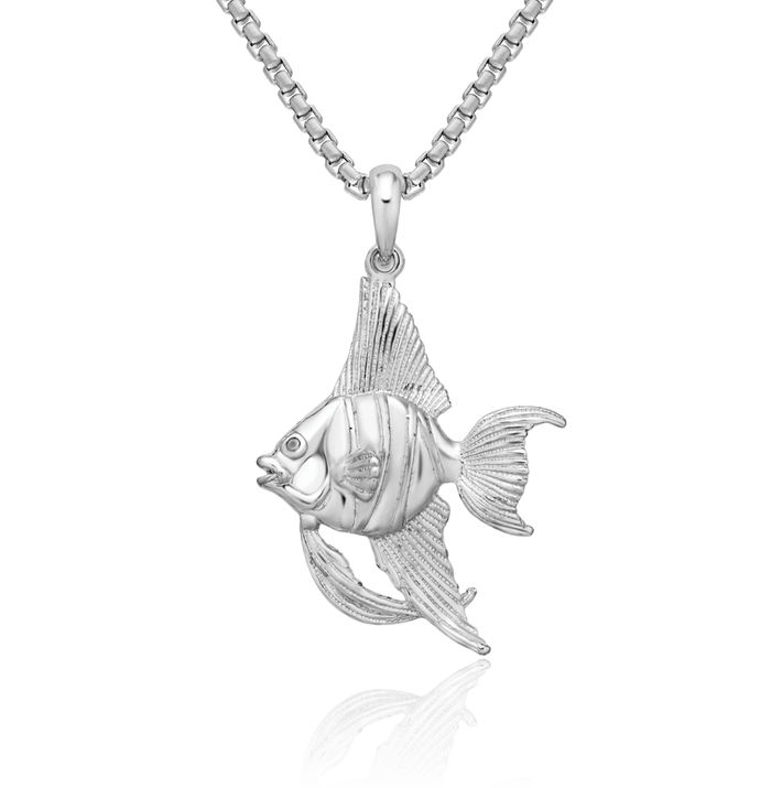 925 Sterling Silver Fish Necklace Chain Pendant Charm