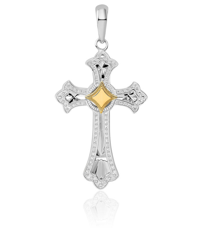 925 Sterling Silver French Fleur De Lis Lily Flower Holy Cross Necklace Religious Chain Pendant Jesus Christ Charm
