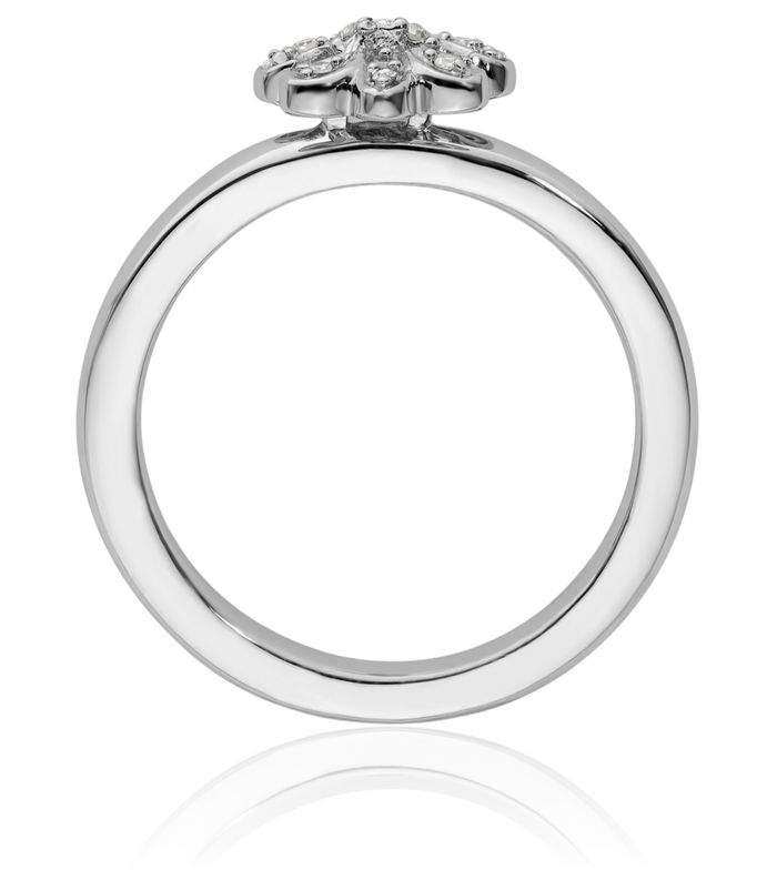 925 Sterling Silver French Fleur De Lis Lily Flower Diamond Stacking Ring Religious Saint Band