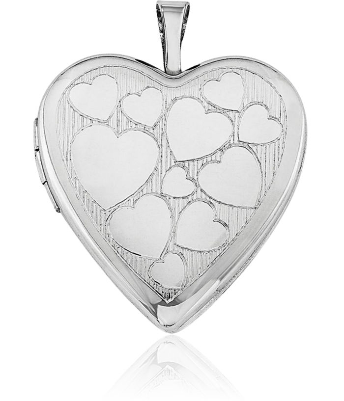 925 Sterling Silver Floating Heart Personalized Photo Locket Chain Necklace