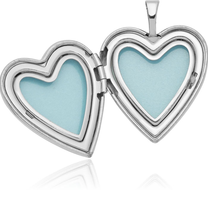 925 Sterling Silver Floating Heart Personalized Photo Locket Chain Necklace