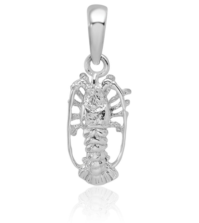 925 Sterling Silver Florida Lobster Necklace Chain Pendant Charm