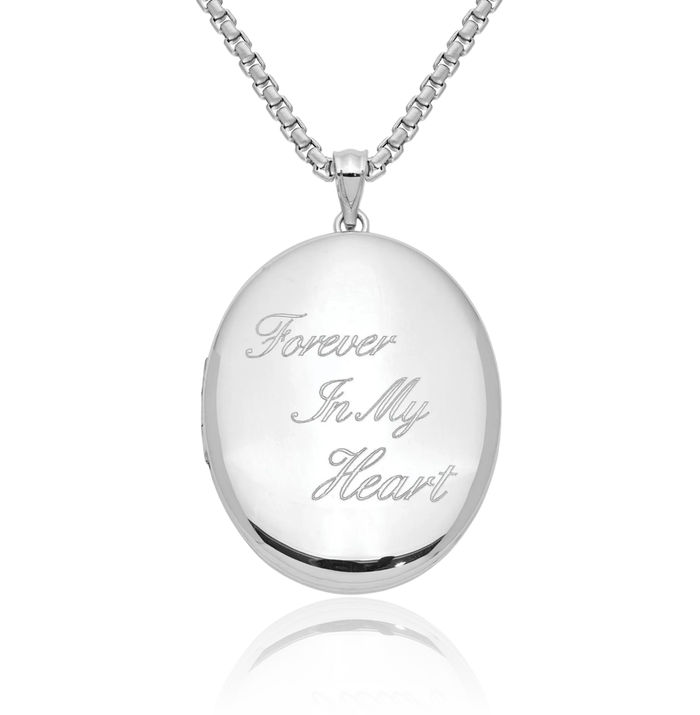 925 Sterling Silver Forever My Heart Ash Holder Oval Personalized Photo Locket Cremation Necklace Memorial Charm Urn Pendant