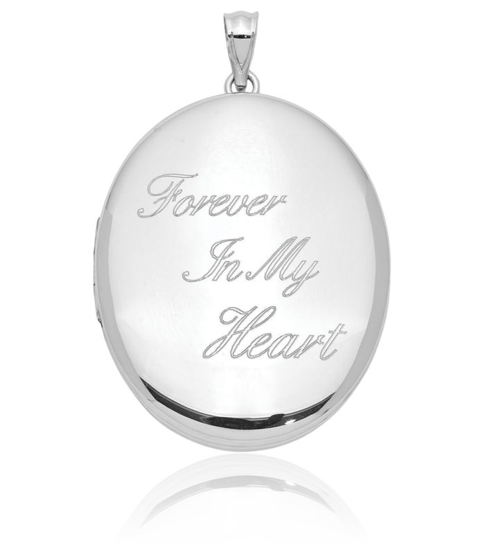 925 Sterling Silver Forever My Heart Ash Holder Oval Personalized Photo Locket Cremation Necklace Memorial Charm Urn Pendant