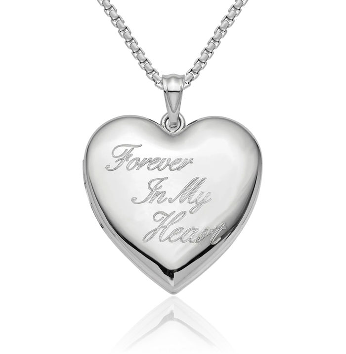 925 Sterling Silver Forever My Heart Ash Holder Personalized Photo Locket Cremation Necklace Memorial Charm Urn Pendant