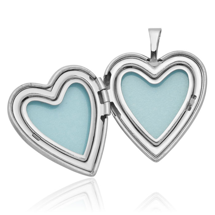 925 Sterling Silver Forever My Heart Mother Daughter Personalized Photo Locket Pendant Necklace Picture Charm Set