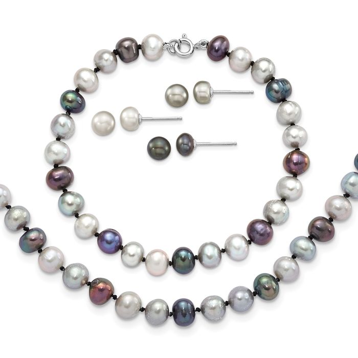 Natural Freshwater Pearl Necklace 925 Sterling Silver Jewelry ~ Lovely Bead Pearl Necklace ~ Stack Women Pearl Bracelet, popular Multi Use ~ For Her