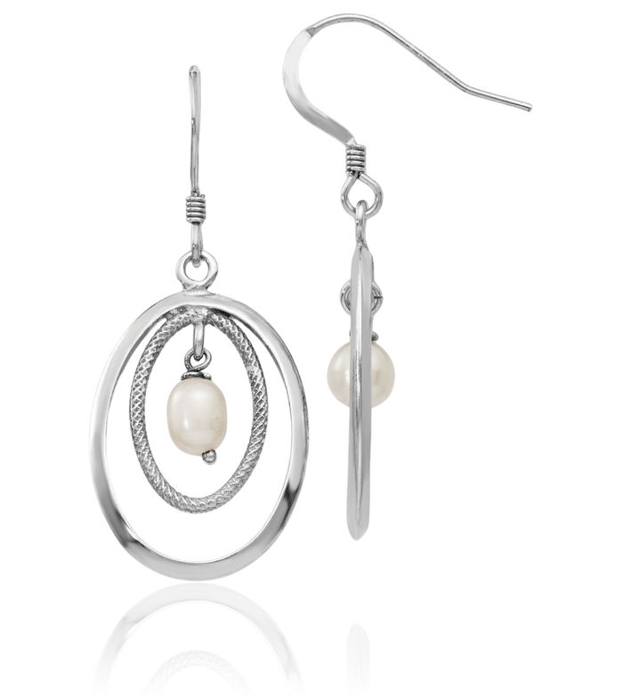 925 Sterling Silver Freshwater Cultured Pearl Drop Dangle Earrings