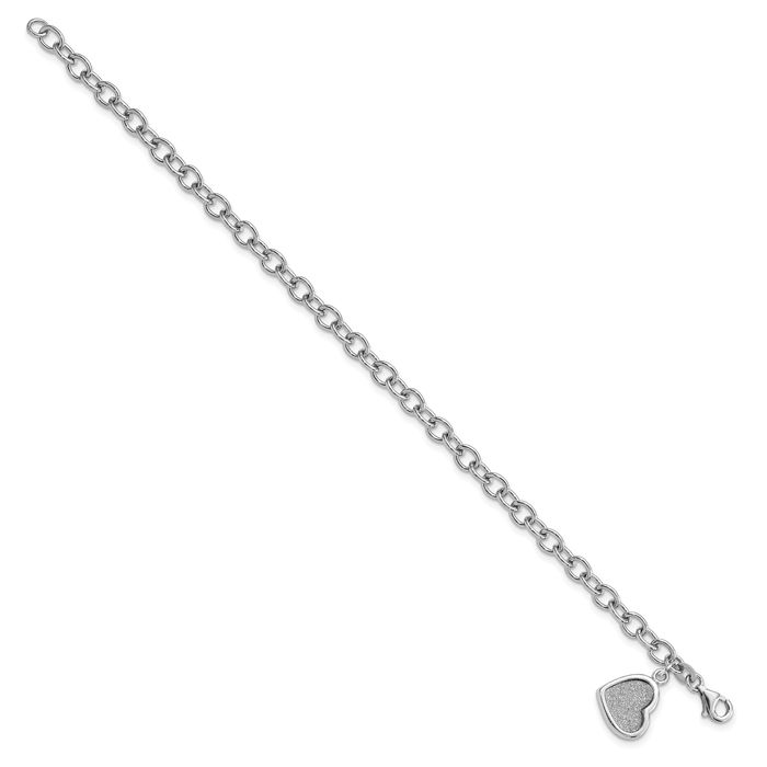 925 Sterling Silver Heart Chain Charm Bracelet