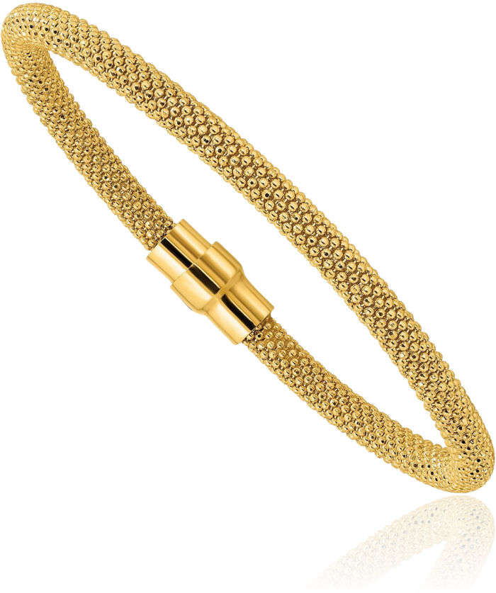 925 Sterling Silver Gold 18K Flash Chain Bracelet