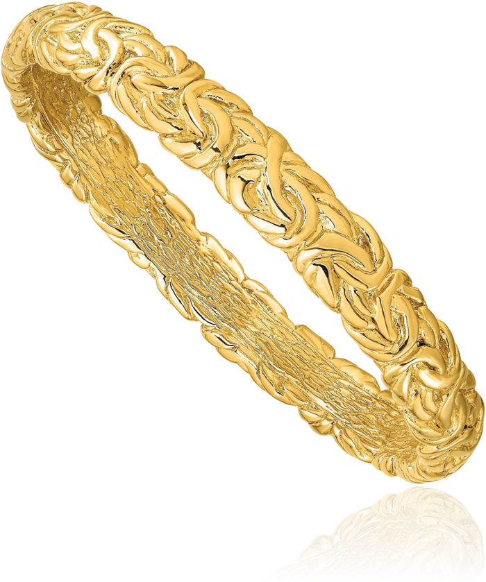 925 Sterling Silver Gold Bangle Bracelet