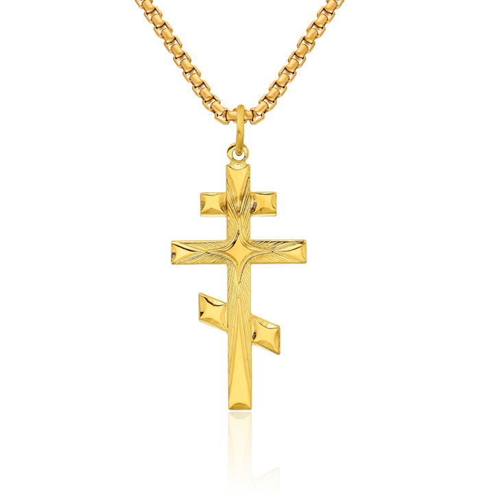 925 Sterling Silver Gold Holy Cross Necklace Religious Chain Pendant Jesus Christ Charm