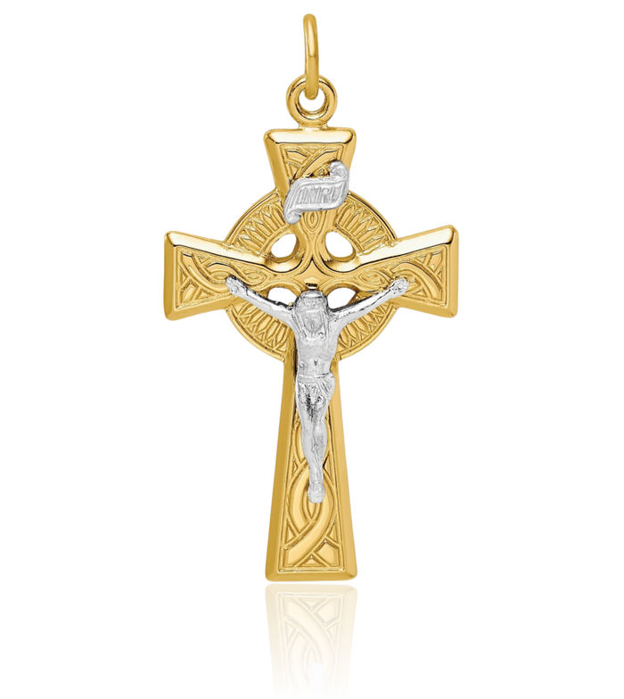 925 Sterling Silver Gold Inri Lord Jesus Christ Crucifix Holy Cross Necklace Religious Chain Pendant Charm